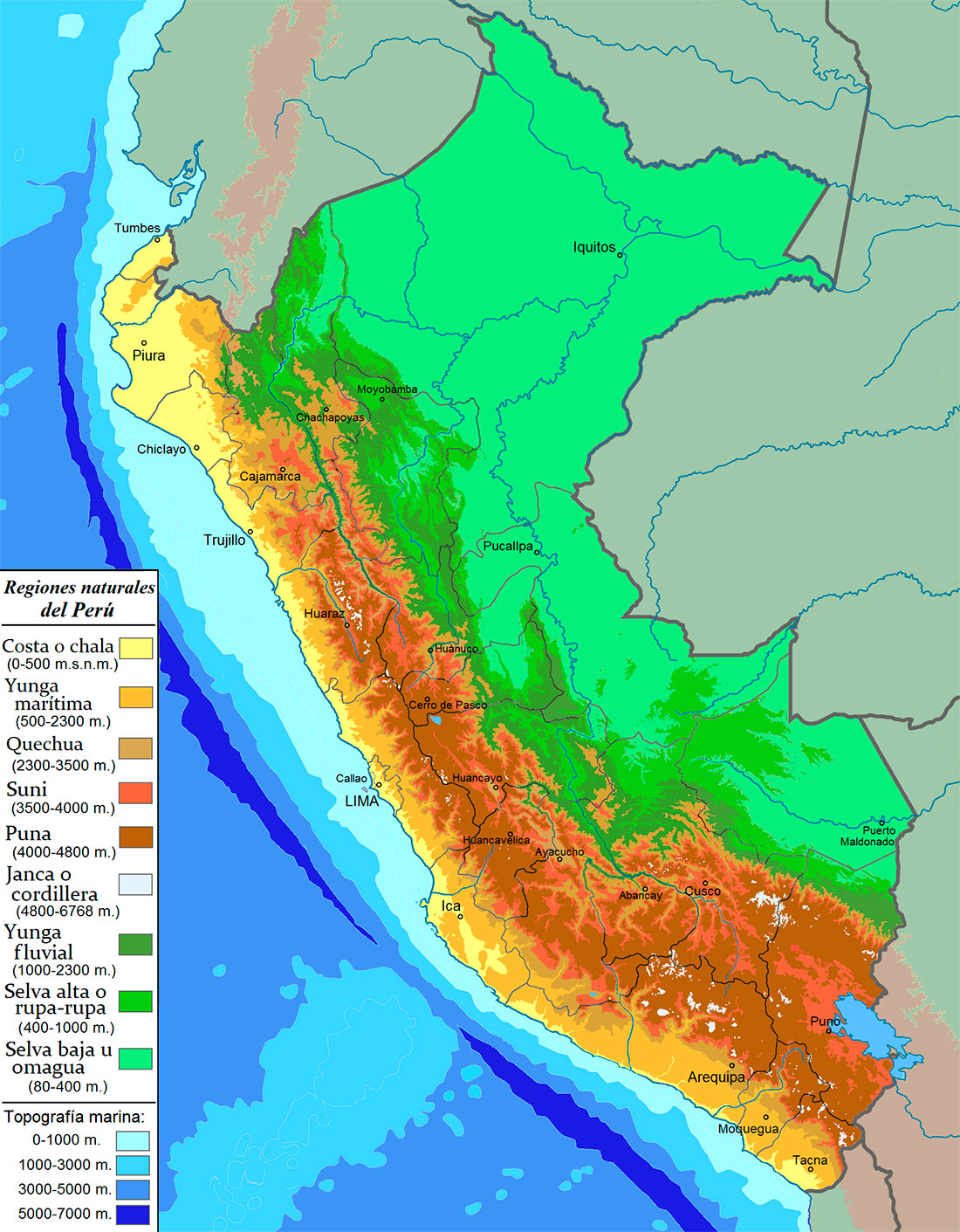 bird habitats peru map